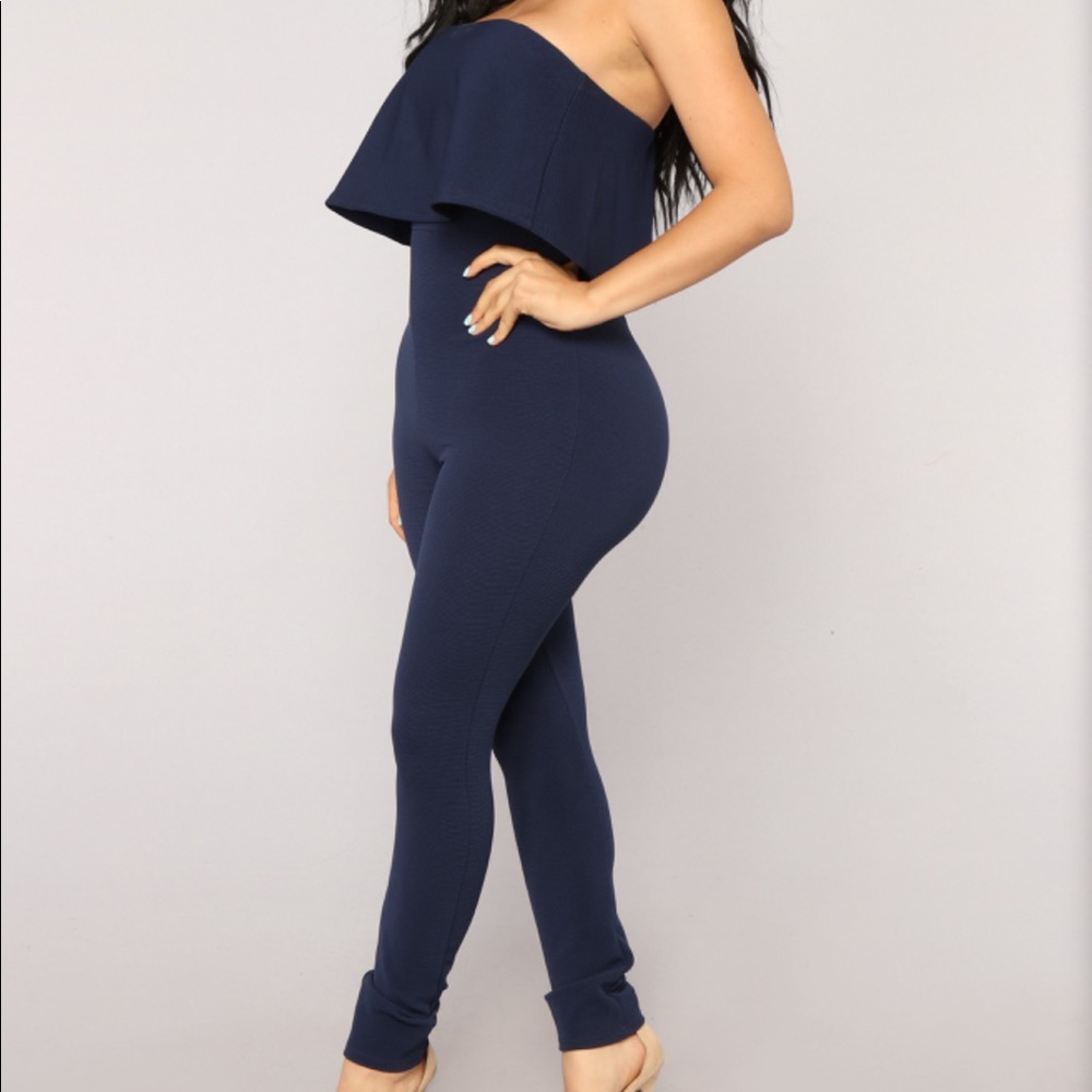 Fashion nova navy blue jumpsuit